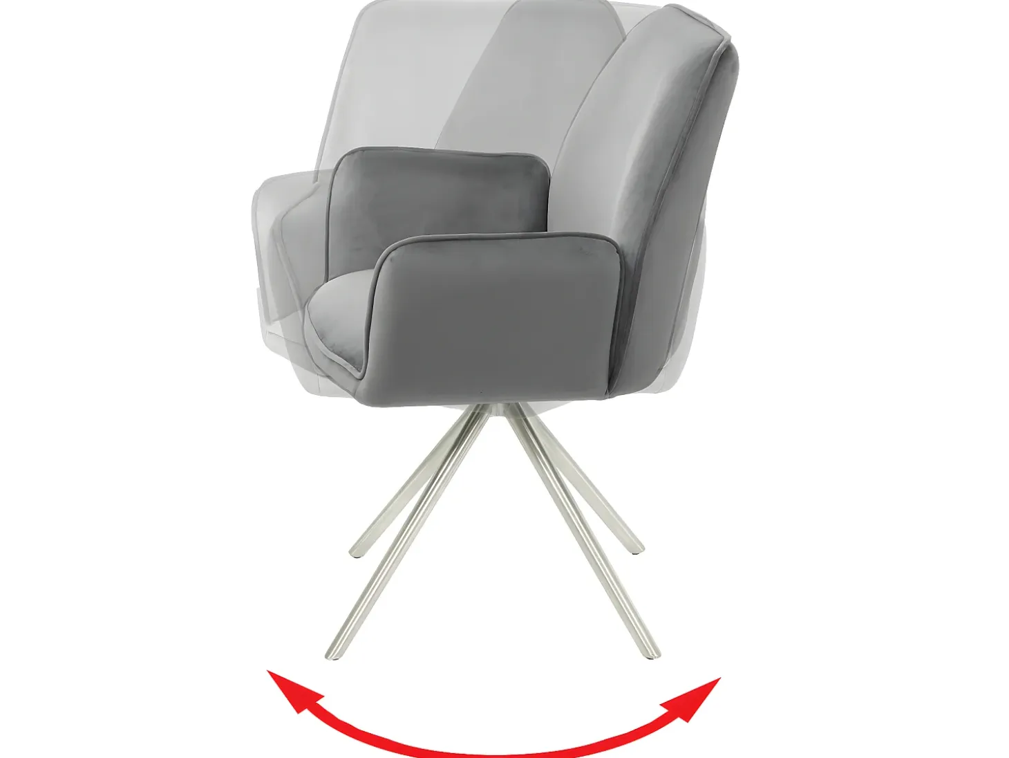 Silla de comedor MCW-G67 (juego de 6), gris oscuro, acero inoxidable