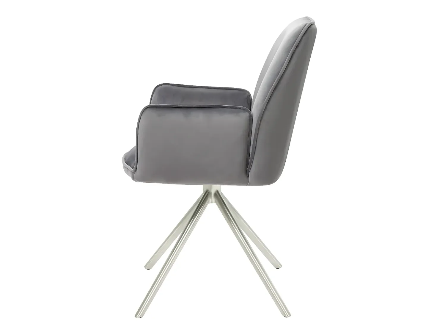 Silla de comedor MCW-G67 (juego de 6), gris oscuro, acero inoxidable