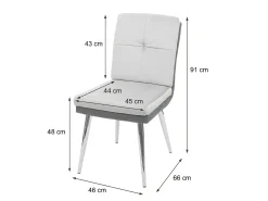 Silla de comedor MCW-G48 (juego de 2), gris