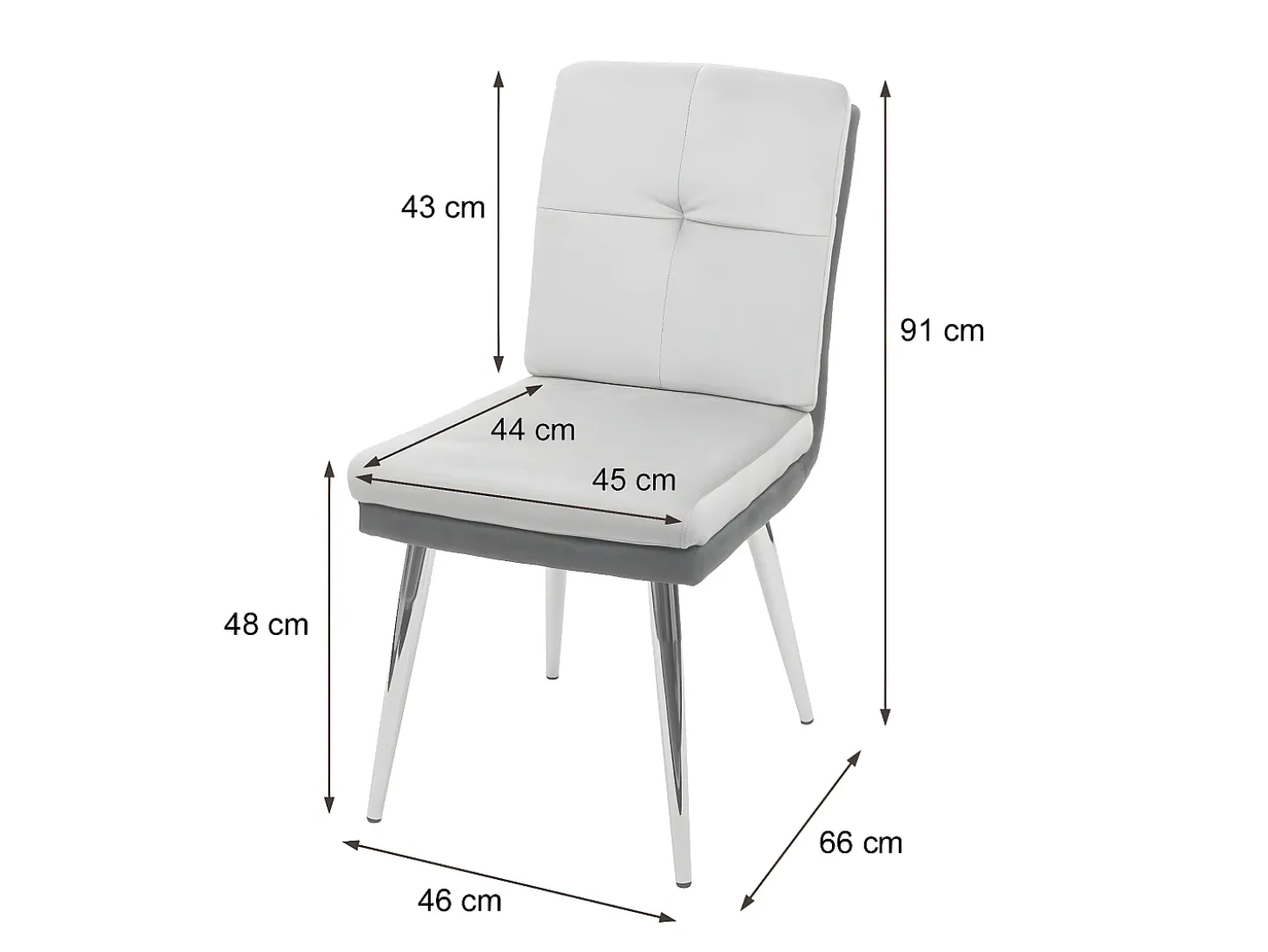 Silla de comedor MCW-G48 (juego de 2), gris
