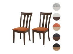Silla de comedor MCW-G46 (juego de 2), estructura oscura, naranja