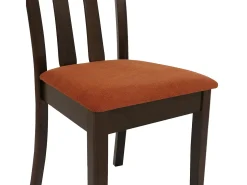 Silla de comedor MCW-G46 (juego de 2), estructura oscura, naranja