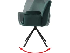 Silla de comedor MCW-G67 (juego de 6), verde, patas negras