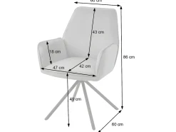 Silla de comedor MCW-G67 (juego de 6), verde, patas negras