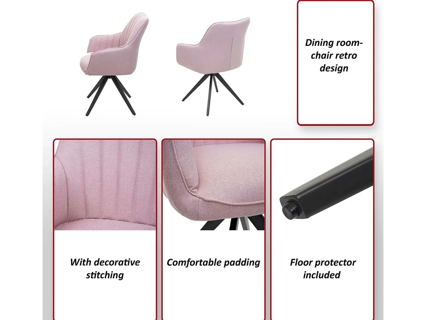 Silla de comedor MCW-H73, gris oscuro