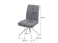 Silla de comedor MCW-H70, gris-marrón