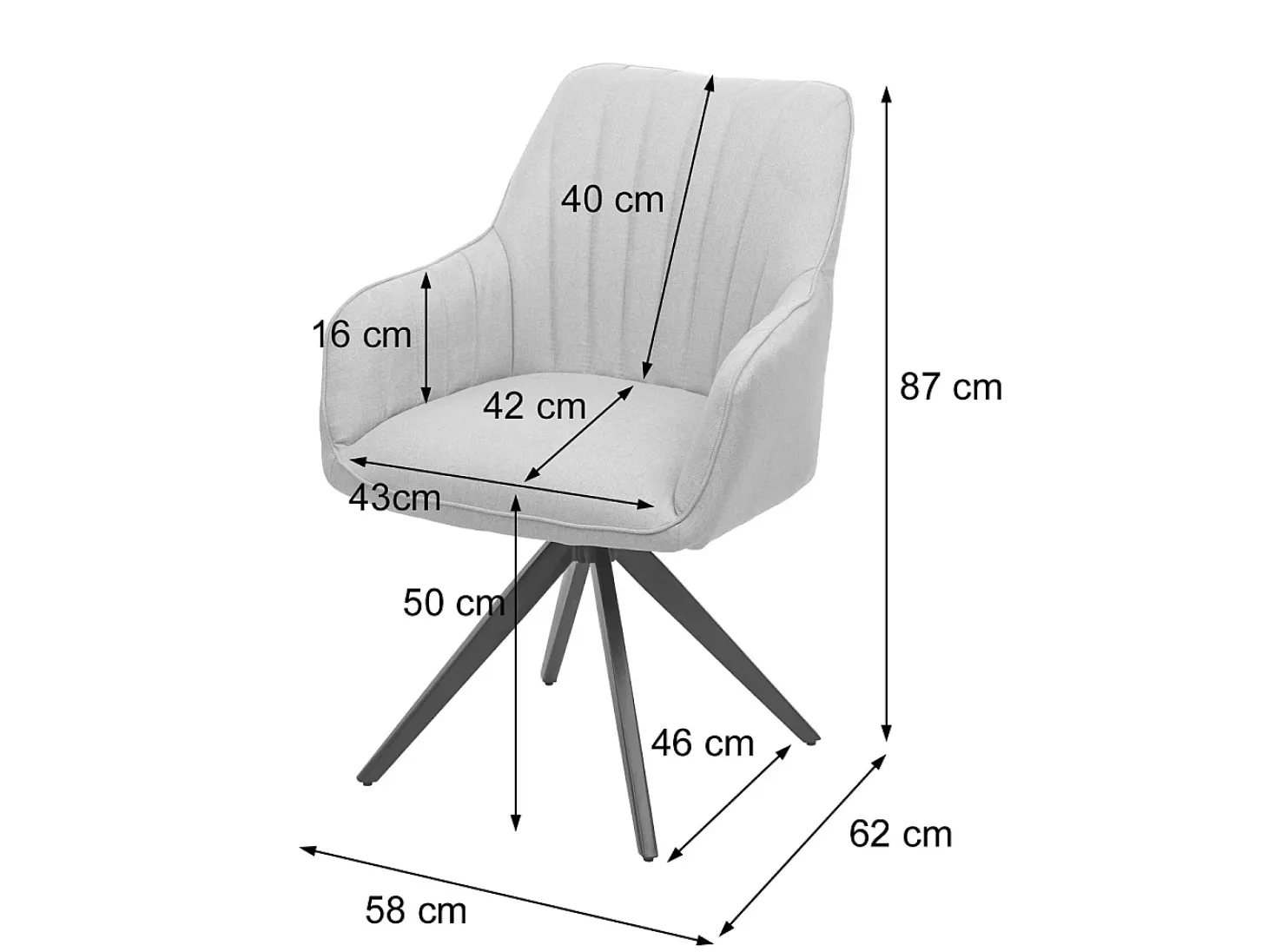 Silla de comedor MCW-H73, gris-marrón