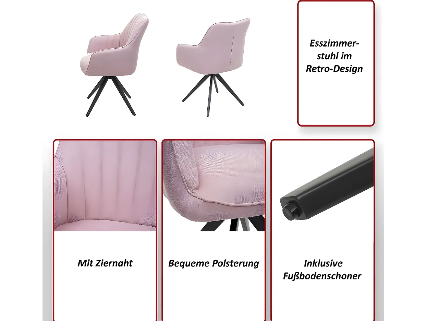 Silla de comedor MCW-H73, gris-marrón