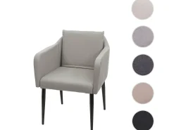 Silla de comedor MCW-H93, polipiel gris topo