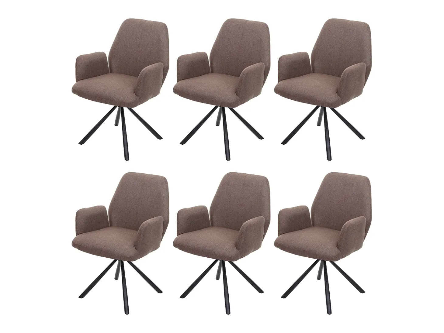 Silla de comedor MCW-H71 (juego de 6), marrón