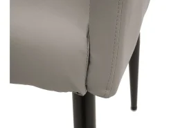 Silla de comedor MCW-H93 (juego de 6), polipiel gris topo