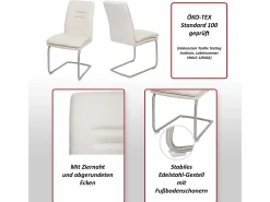 Silla de comedor MCW-H70 (juego de 6), gris-marrón