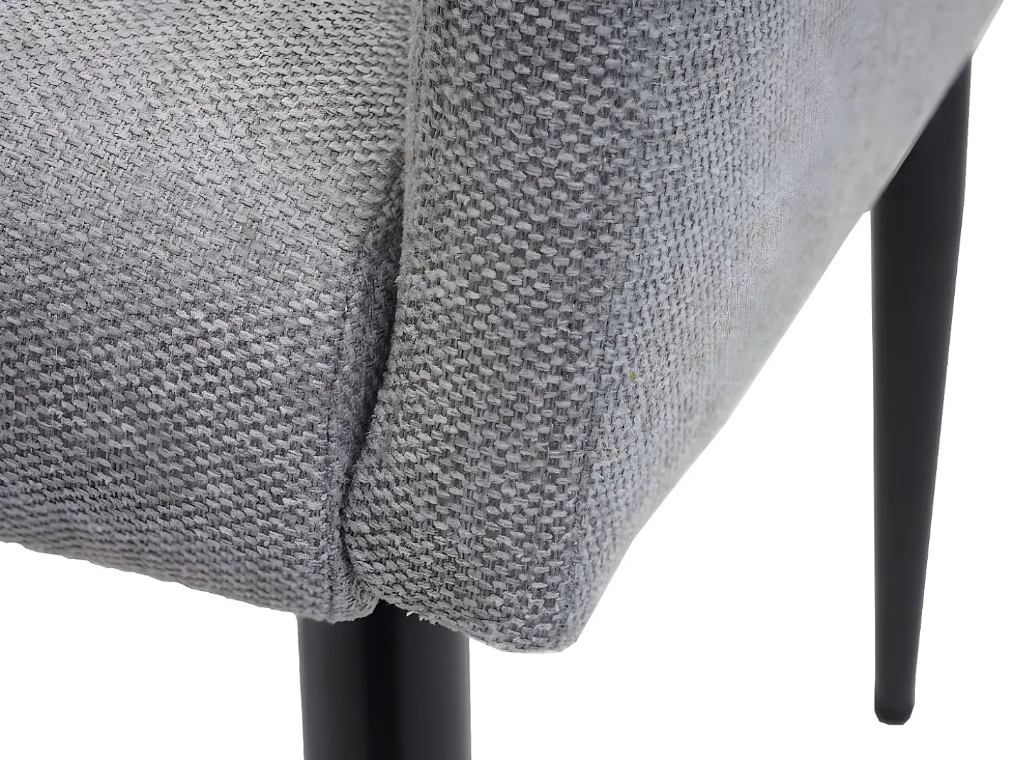 Silla de comedor MCW-H93 (juego de 6), tela/textil gris claro