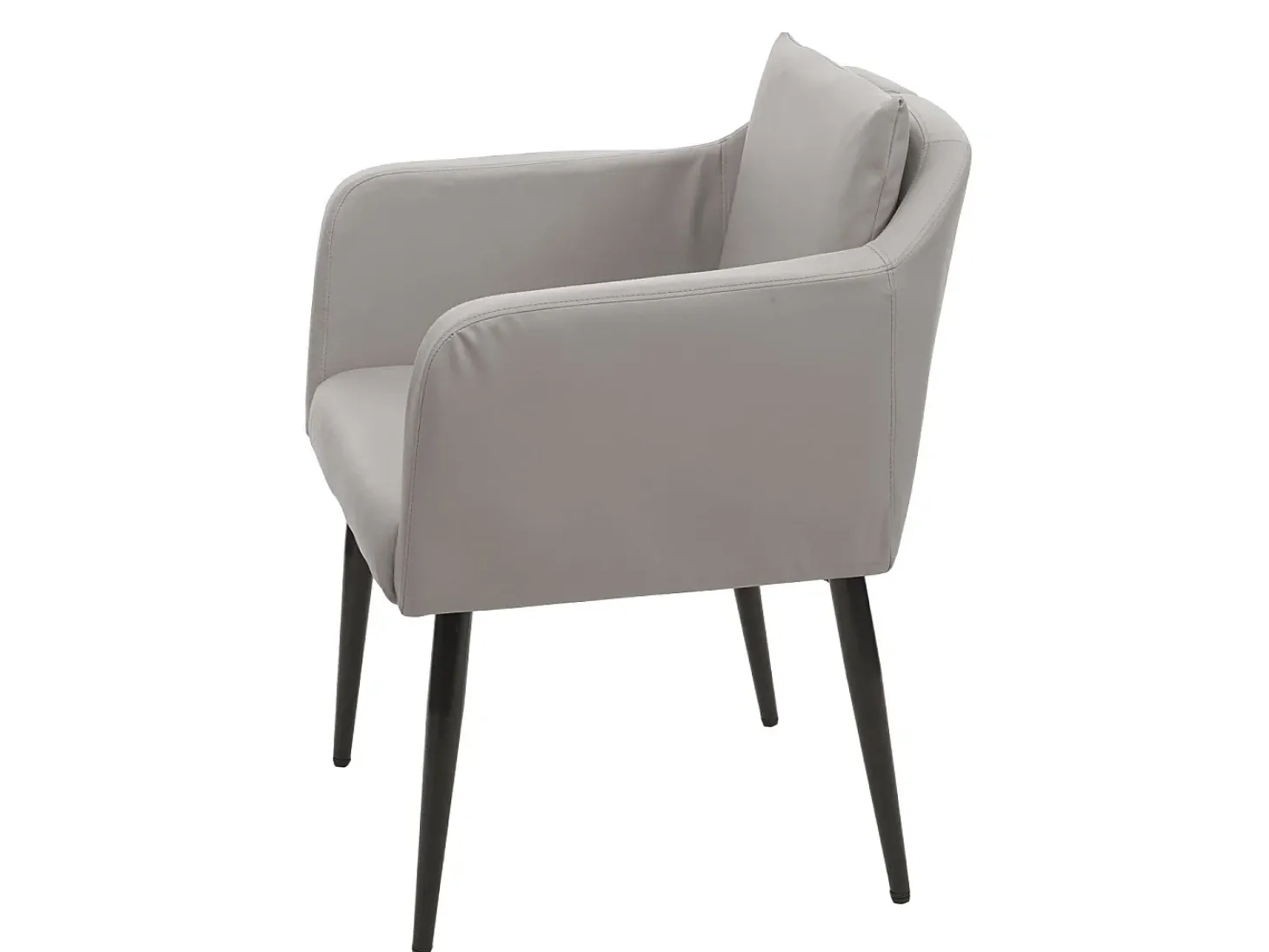 Silla de comedor MCW-H93 (set de 2), polipiel gris topo