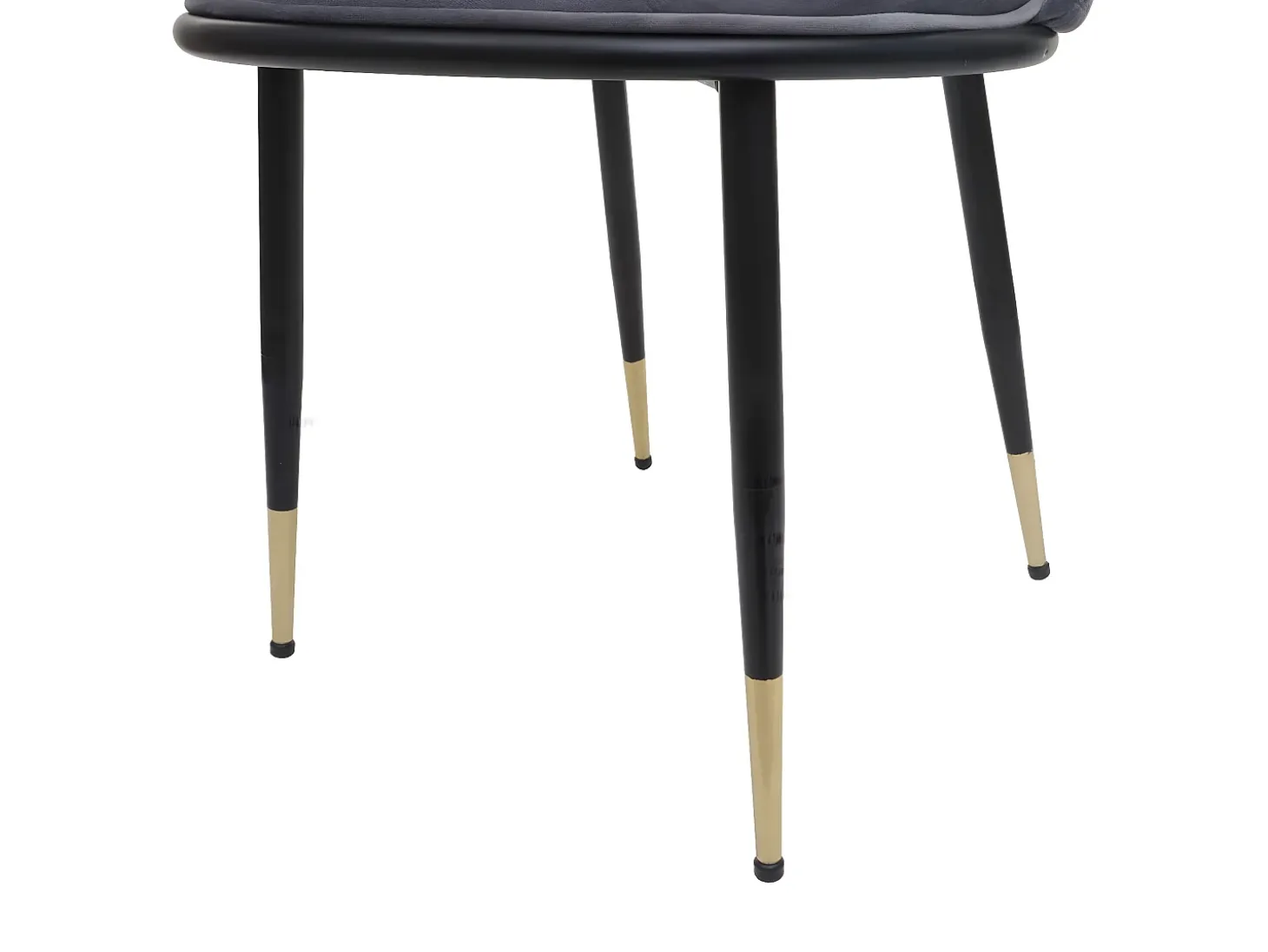 Silla de comedor MCW-H28 (set de 2), gris, patas negras, terciopelo