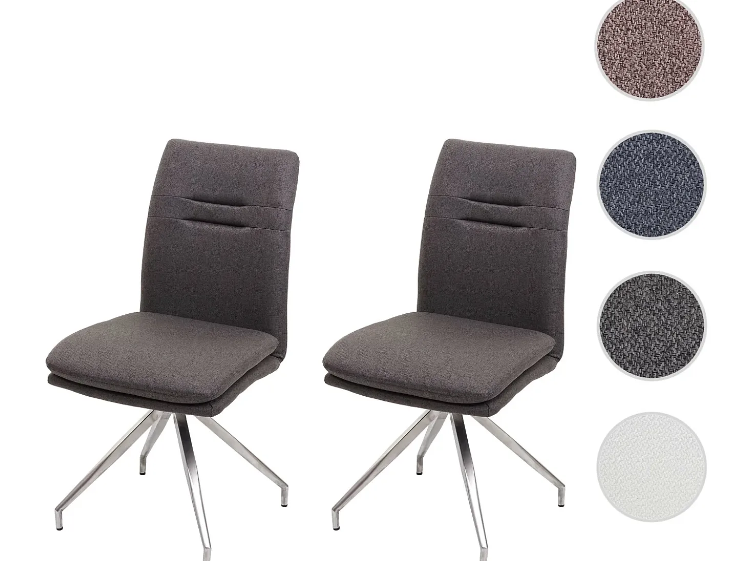 Silla de comedor MCW-H70 (set de 2), gris-marrón