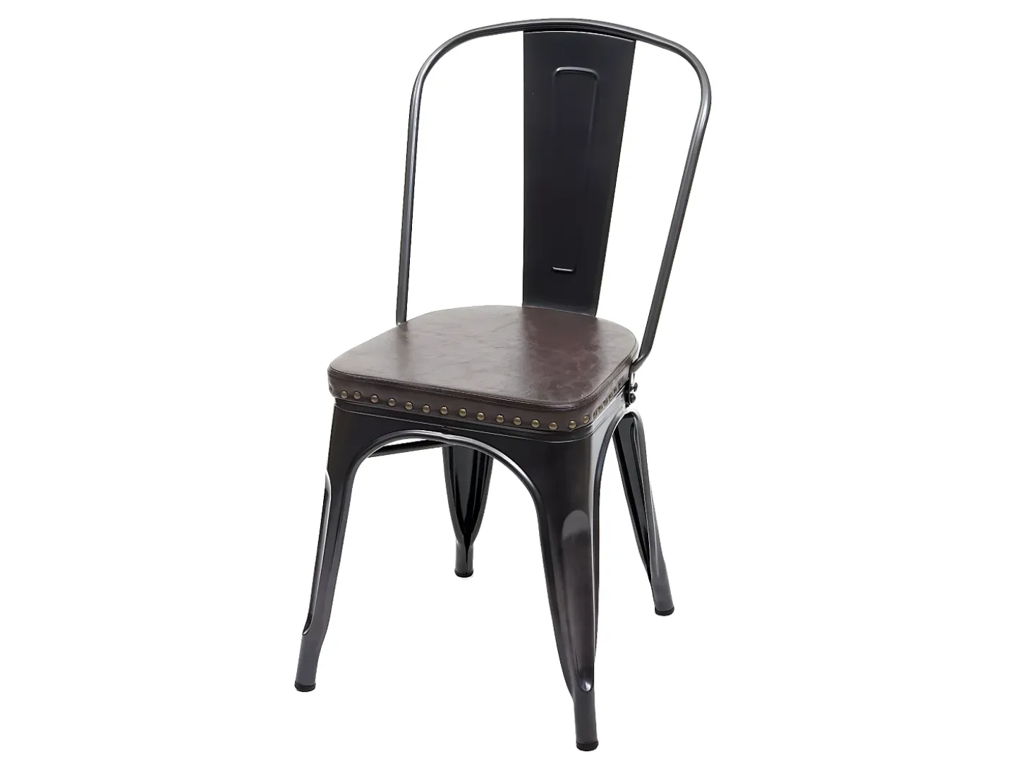 Silla de comedor MCW-H10e (set de 2), negro-marrón