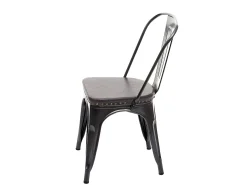 Silla de comedor MCW-H10e (set de 2), negro-marrón