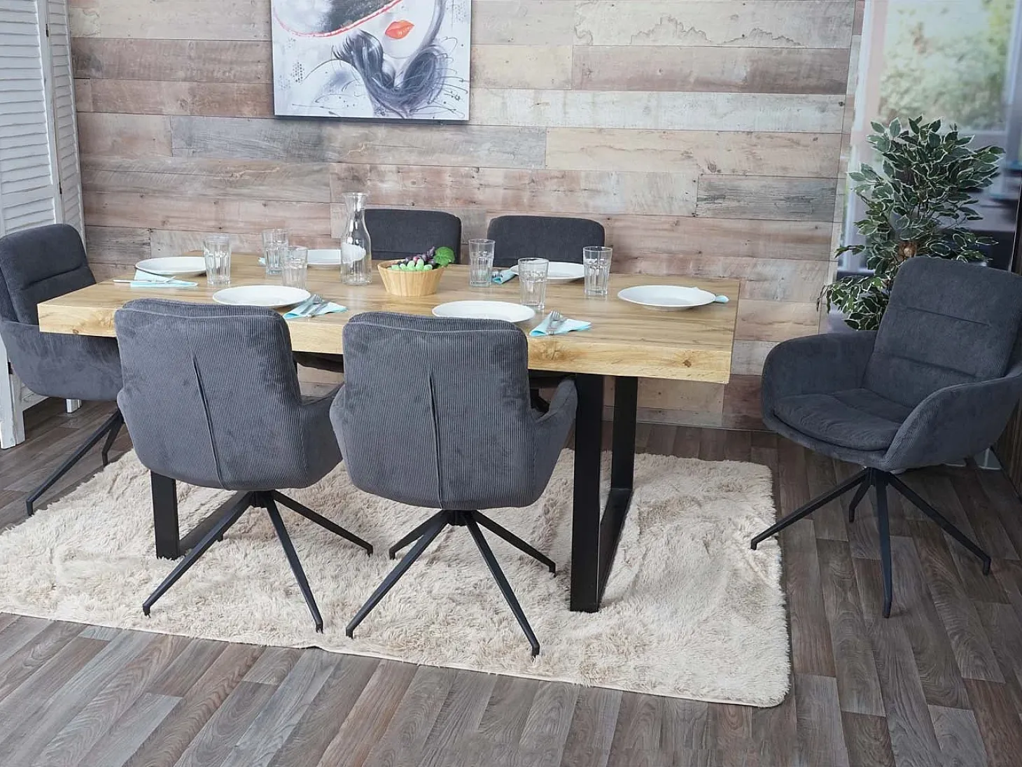 Silla de comedor MCW-K32, Cord grey