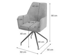 Silla de comedor MCW-K15, gris oscuro
