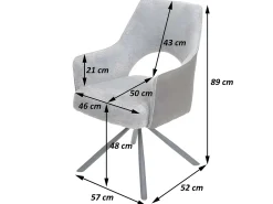 Silla de comedor MCW-K3, pana gris oscuro
