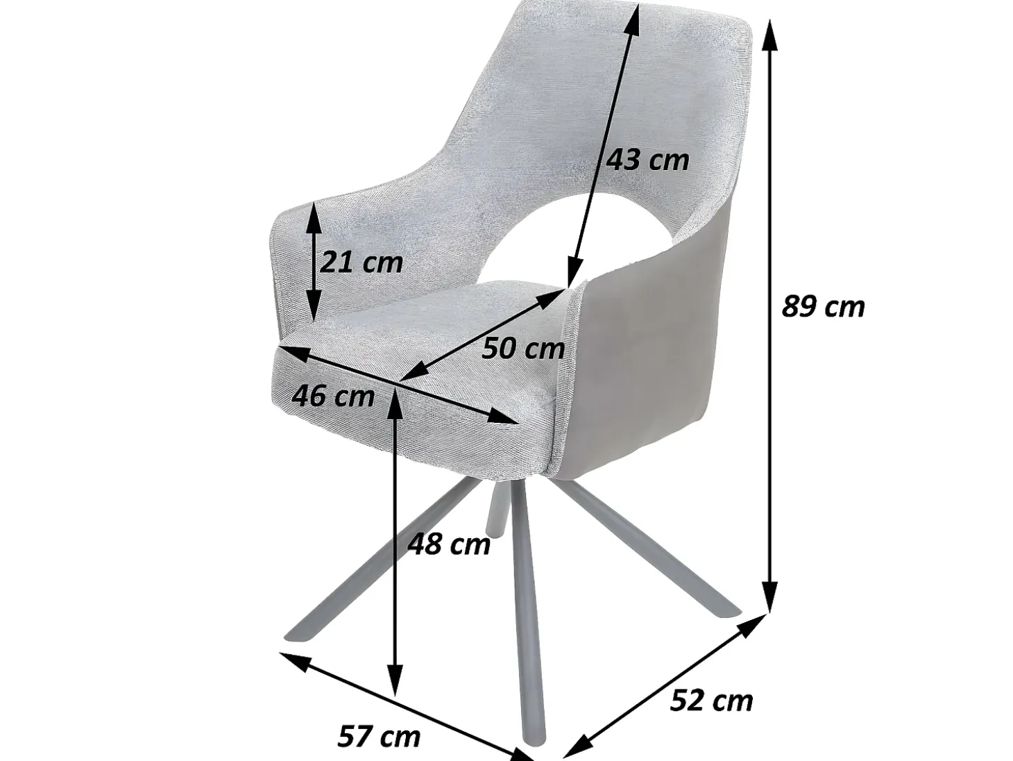 Silla de comedor MCW-K3, pana gris oscuro