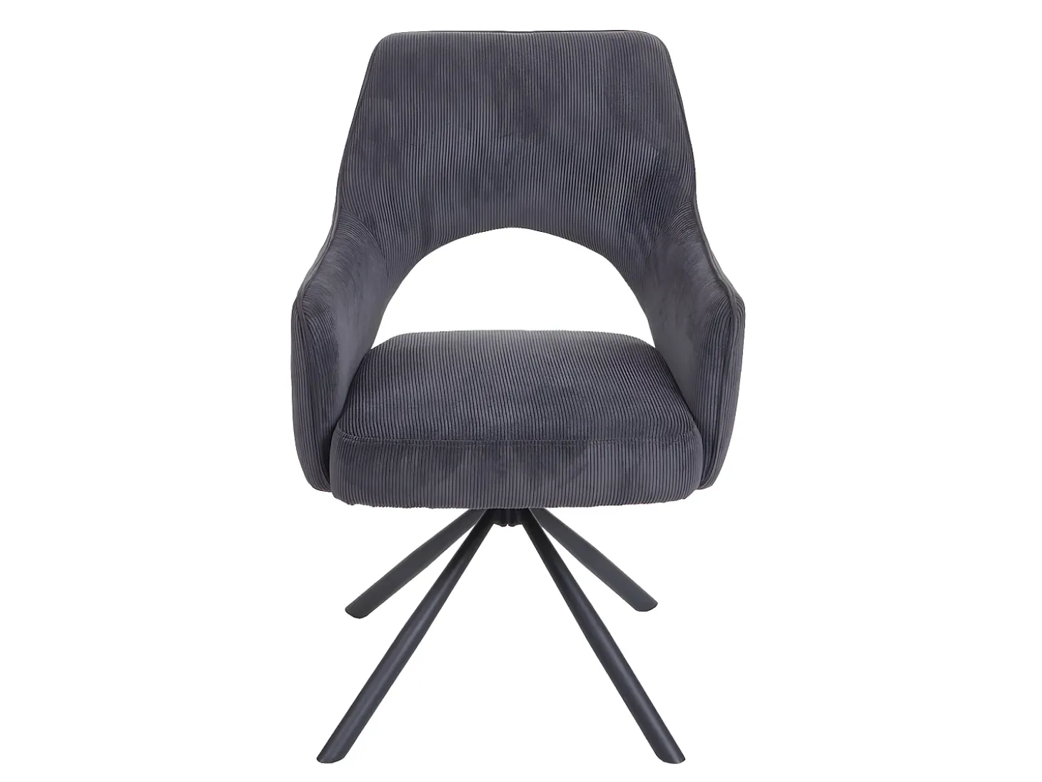 Silla de comedor MCW-K3, pana gris oscuro