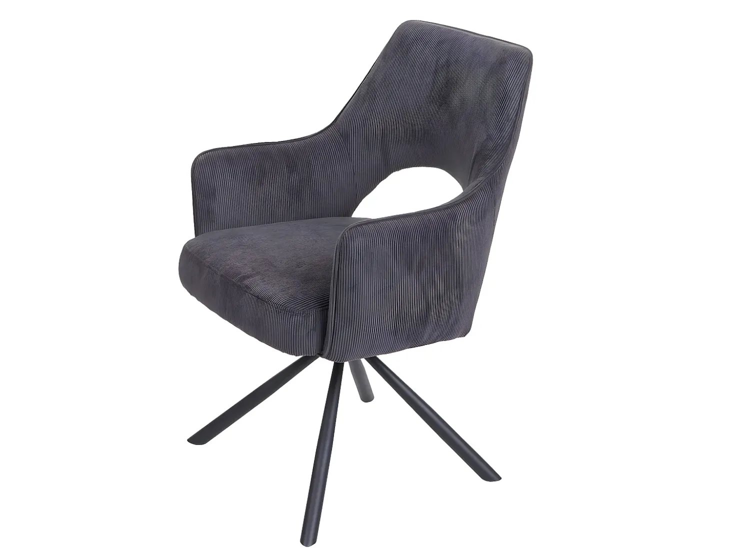 Silla de comedor MCW-K3, pana gris oscuro