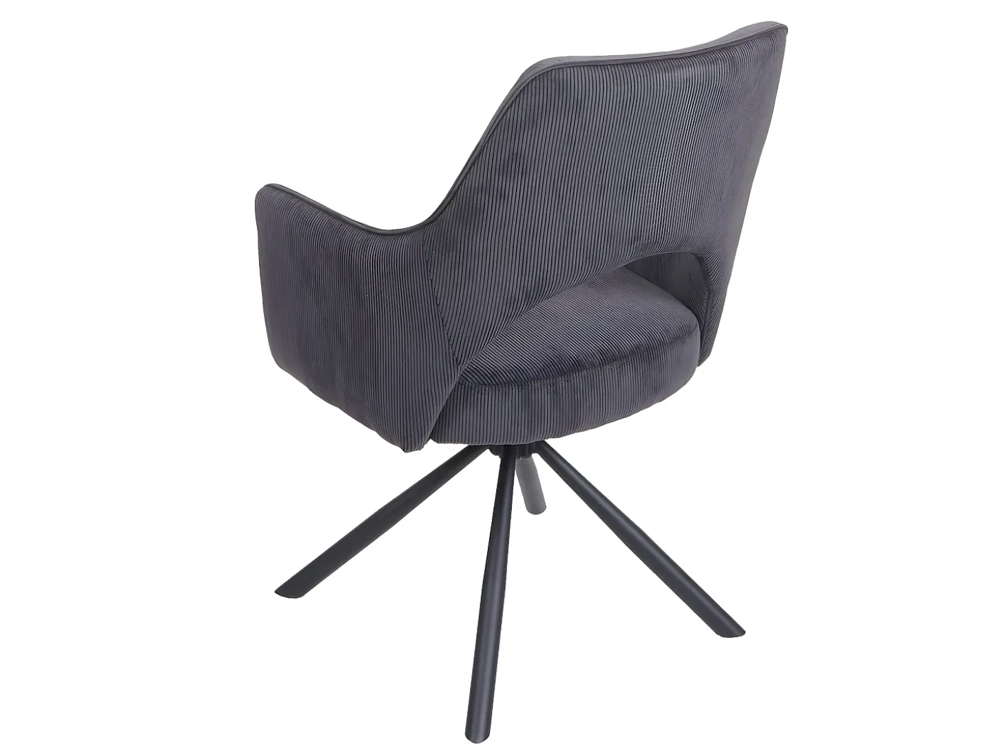Silla de comedor MCW-K3, pana gris oscuro