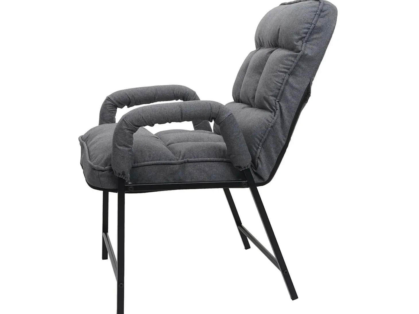 Silla de comedor MCW-K40, tela/textil gris oscuro