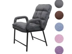 Silla de comedor MCW-K40, tela/textil gris oscuro