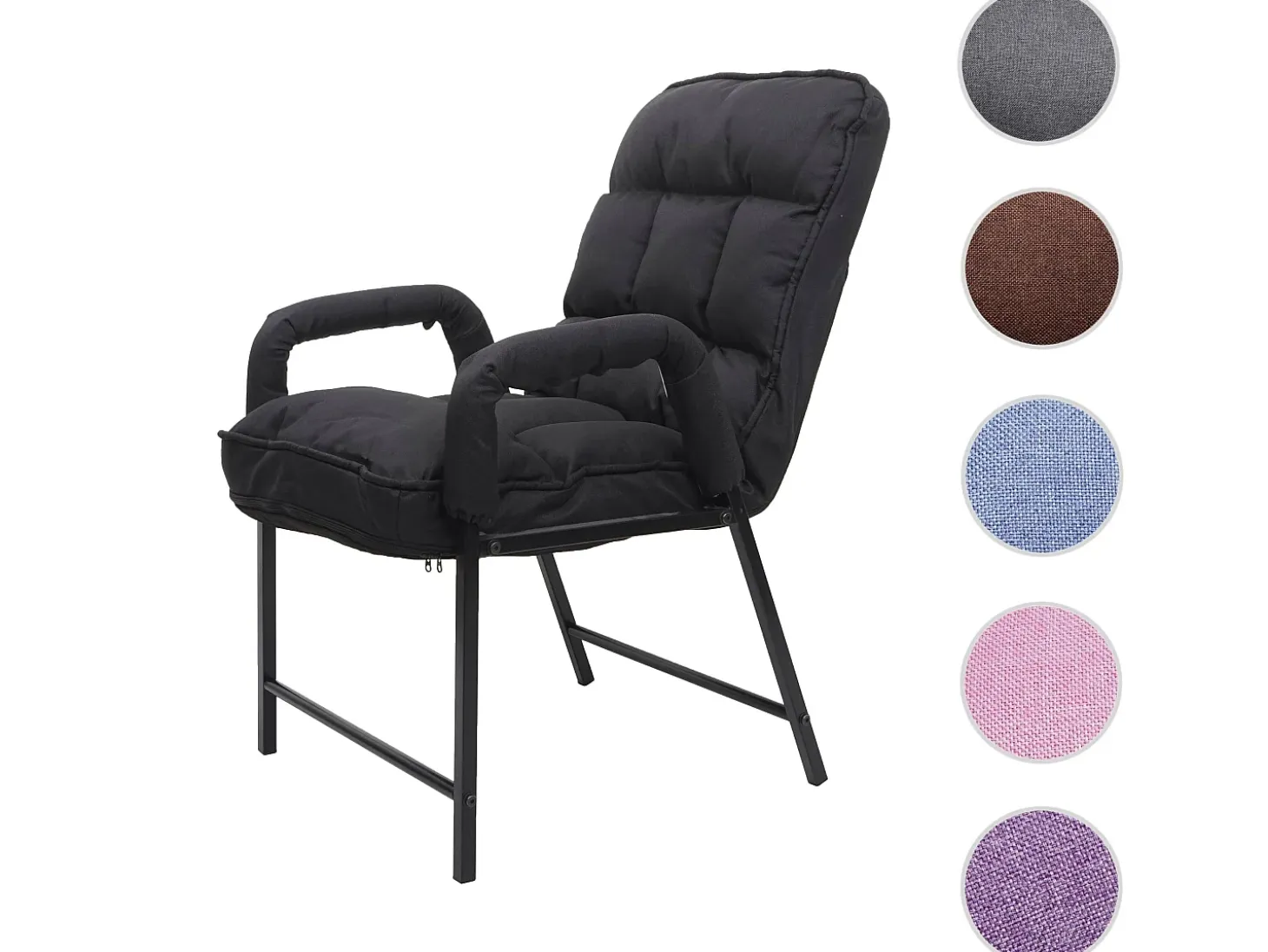 Silla de comedor MCW-K40, tela/textil negro