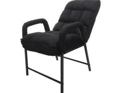 Silla de comedor MCW-K40, tela/textil negro