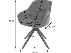 Silla de comedor MCW-K28, tela/textil gris claro