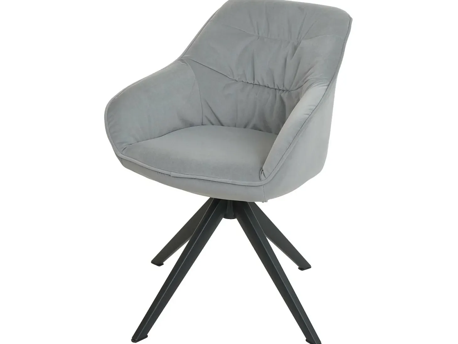 Silla de comedor MCW-K28, tela/textil gris claro
