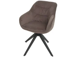 Silla de comedor MCW-K28 (juego de 6), tela/textil marrón