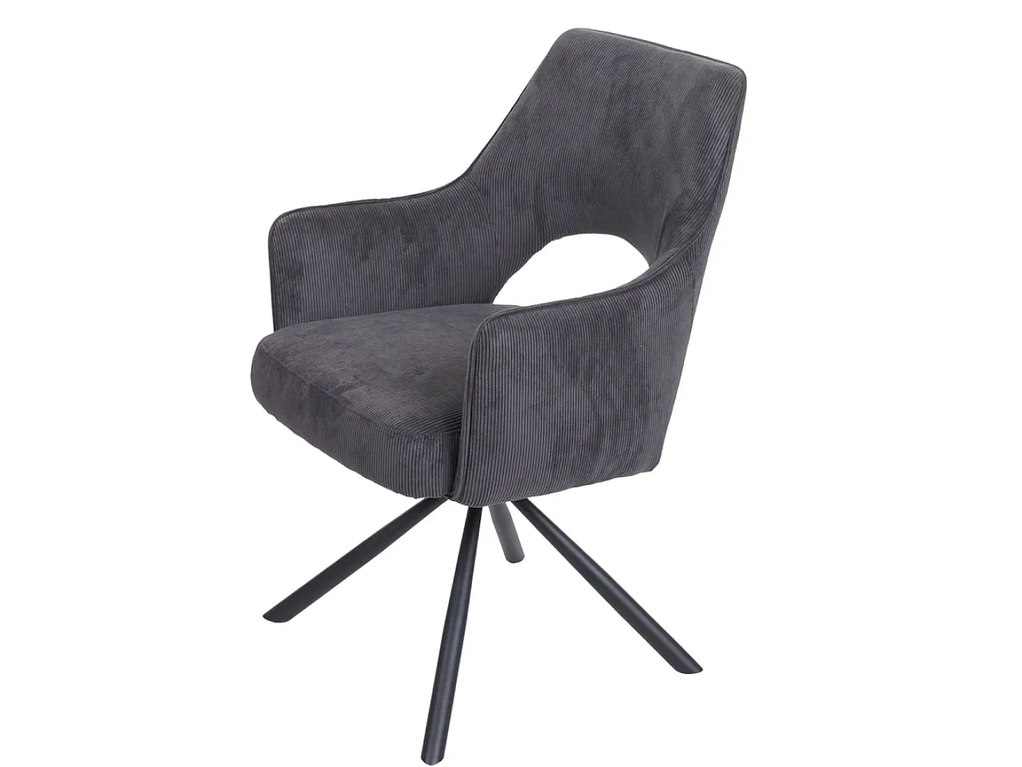 Silla de comedor MCW-K30 (juego de 6), pana gris oscuro
