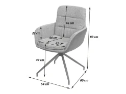 Silla de comedor MCW-K32 (juego de 6), gris-gris oscuro