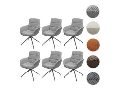 Silla de comedor MCW-K32 (juego de 6), gris-gris oscuro