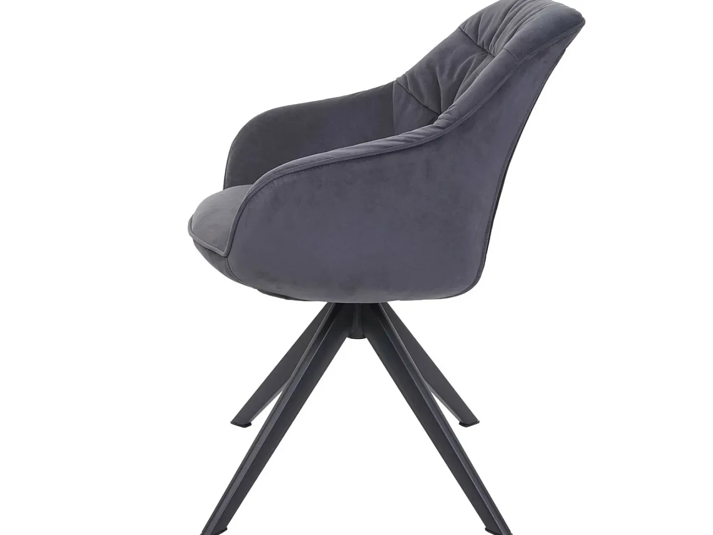 Silla de comedor MCW-K28 (juego de 6), tela/textil gris