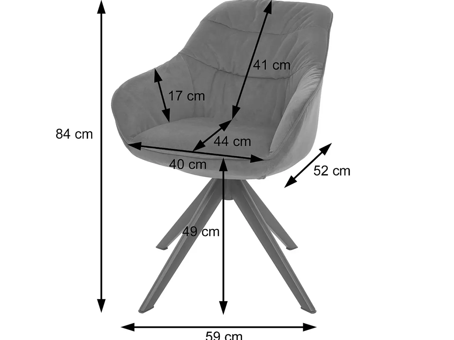 Silla de comedor MCW-K28 (juego de 6), tela/textil gris