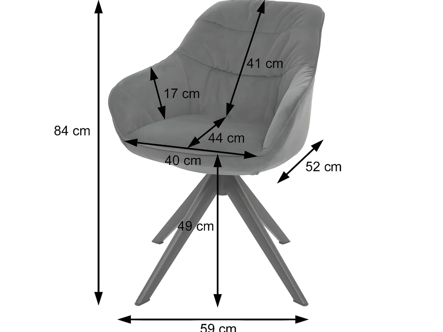 Silla de comedor MCW-K28 (juego de 6), tela/textil gris claro