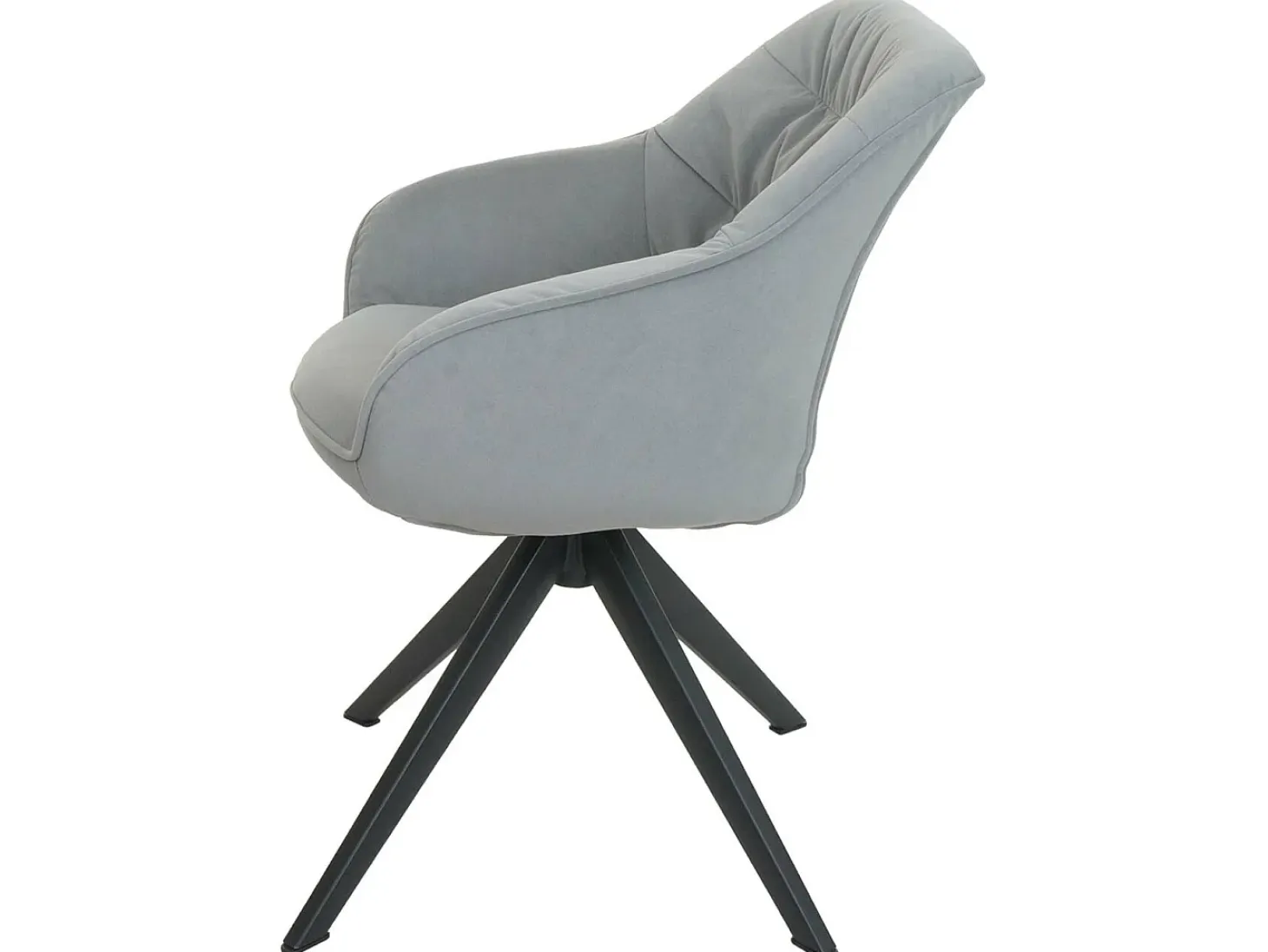 Silla de comedor MCW-K28 (juego de 6), tela/textil gris claro