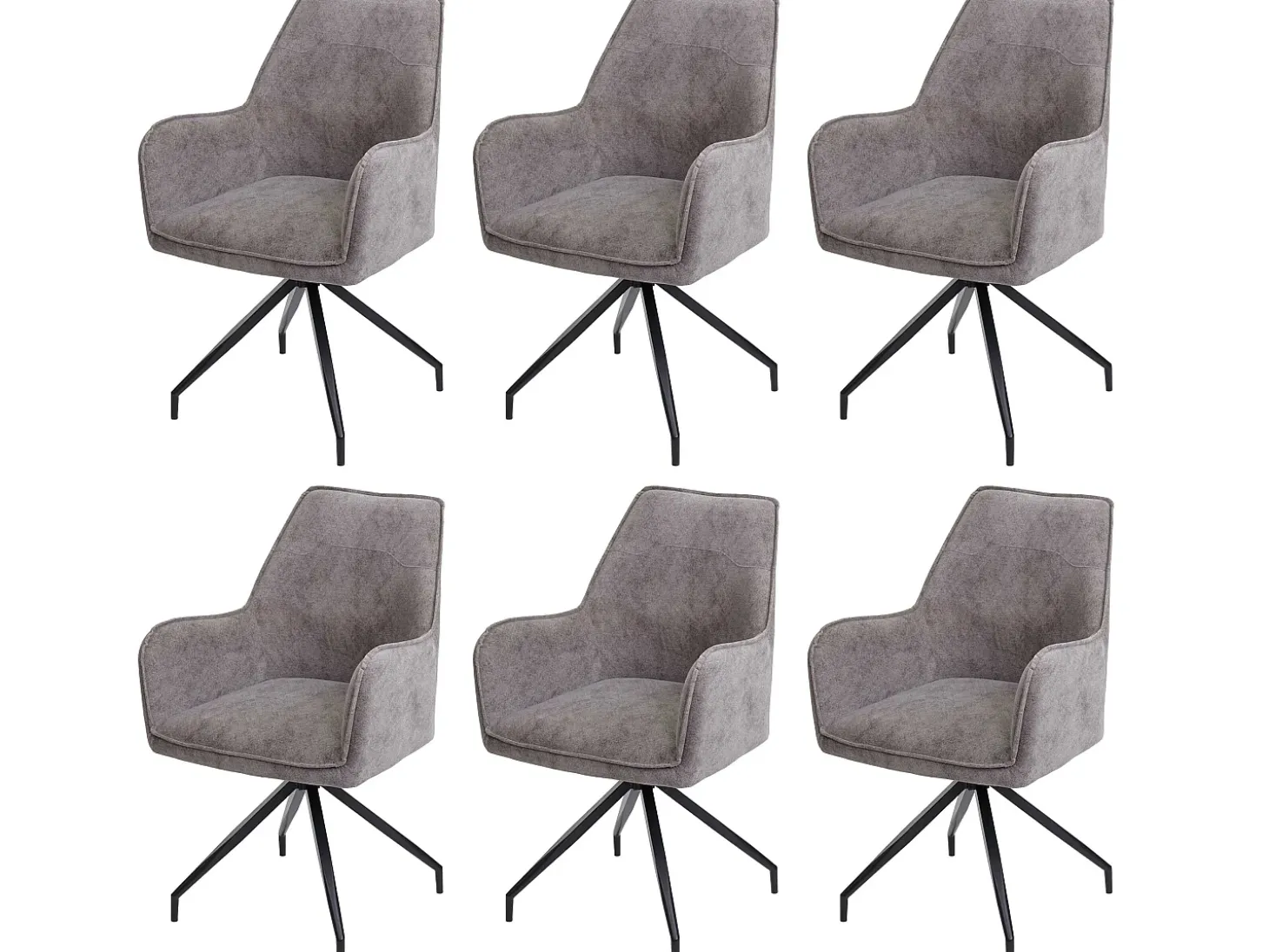 Silla de comedor MCW-K15 (juego de 6), gris oscuro