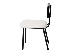 Silla de comedor MCW-K88 (set de 2), tela/textil blanco