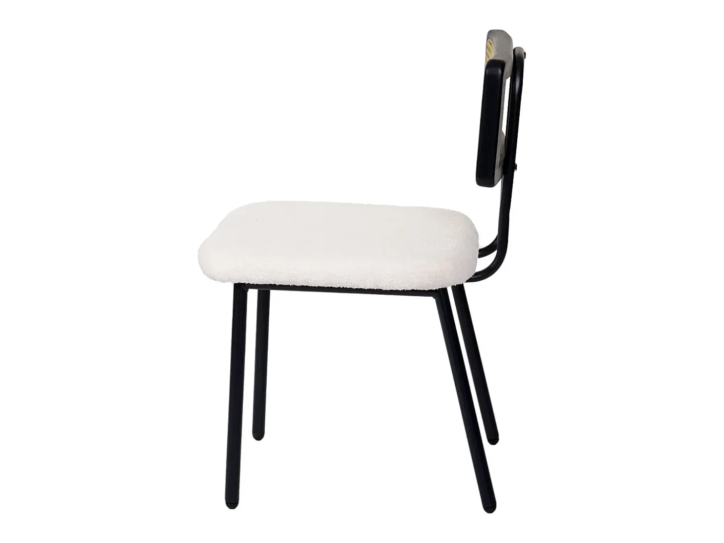 Silla de comedor MCW-K88 (set de 2), tela/textil blanco