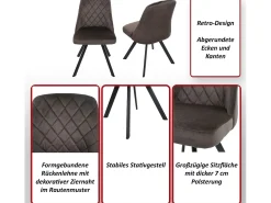 Silla de comedor MCW-K25 (set de 2), marrón oscuro