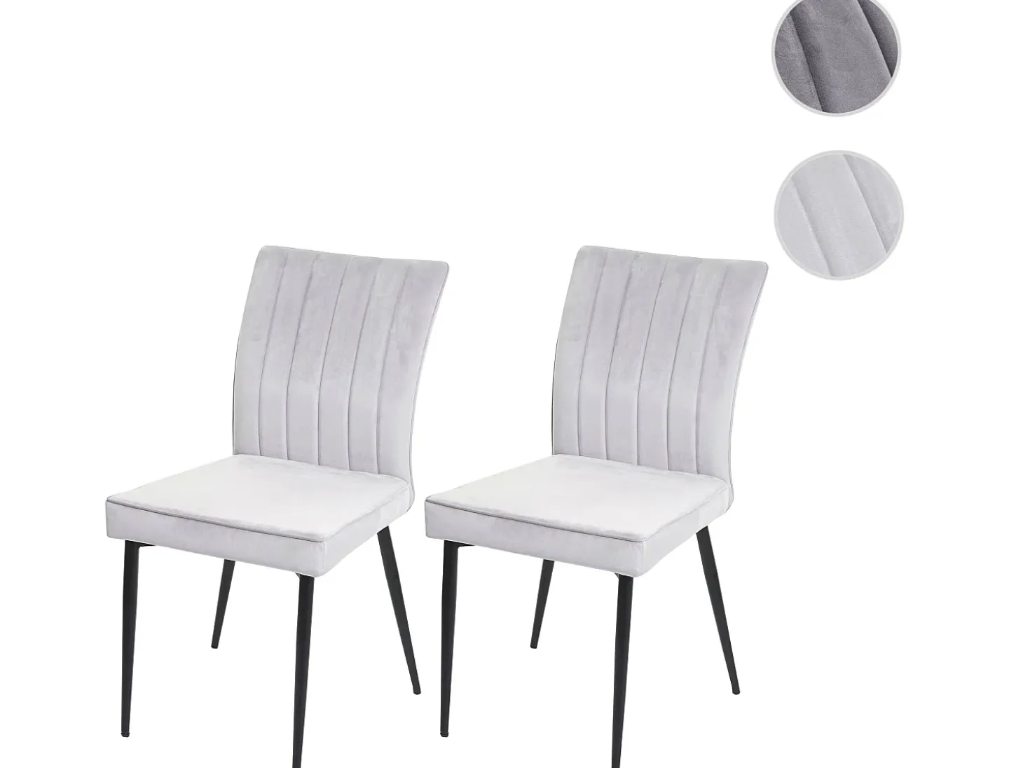 Silla de comedor MCW-K16 (set de 2), gris claro