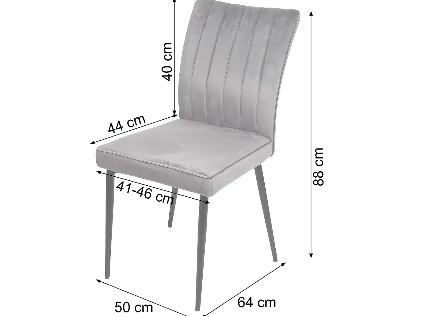 Silla de comedor MCW-K16 (set de 2), gris claro