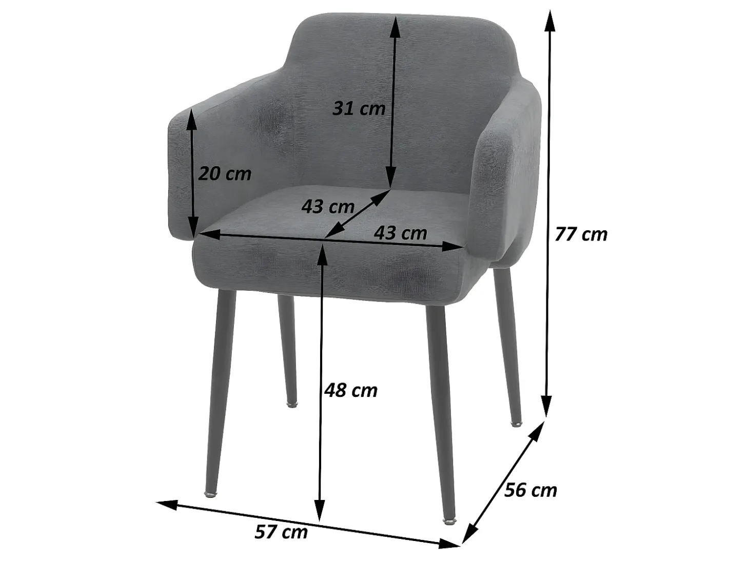 Silla de comedor MCW-L13, antracita